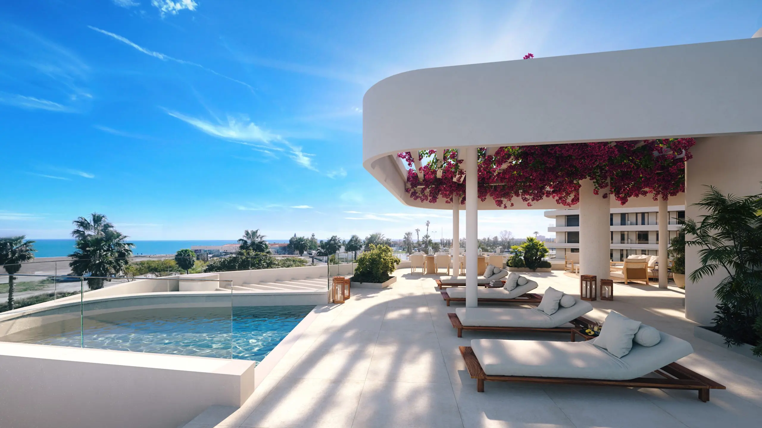 Roof top terrrace of Beachfront Investment Opportunity in Costa Málaga